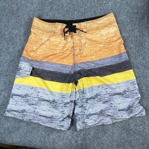 Milan Kerr Board‎ Shorts Men 34 Striped Sunset Coastal Swimwear Surf Poolside